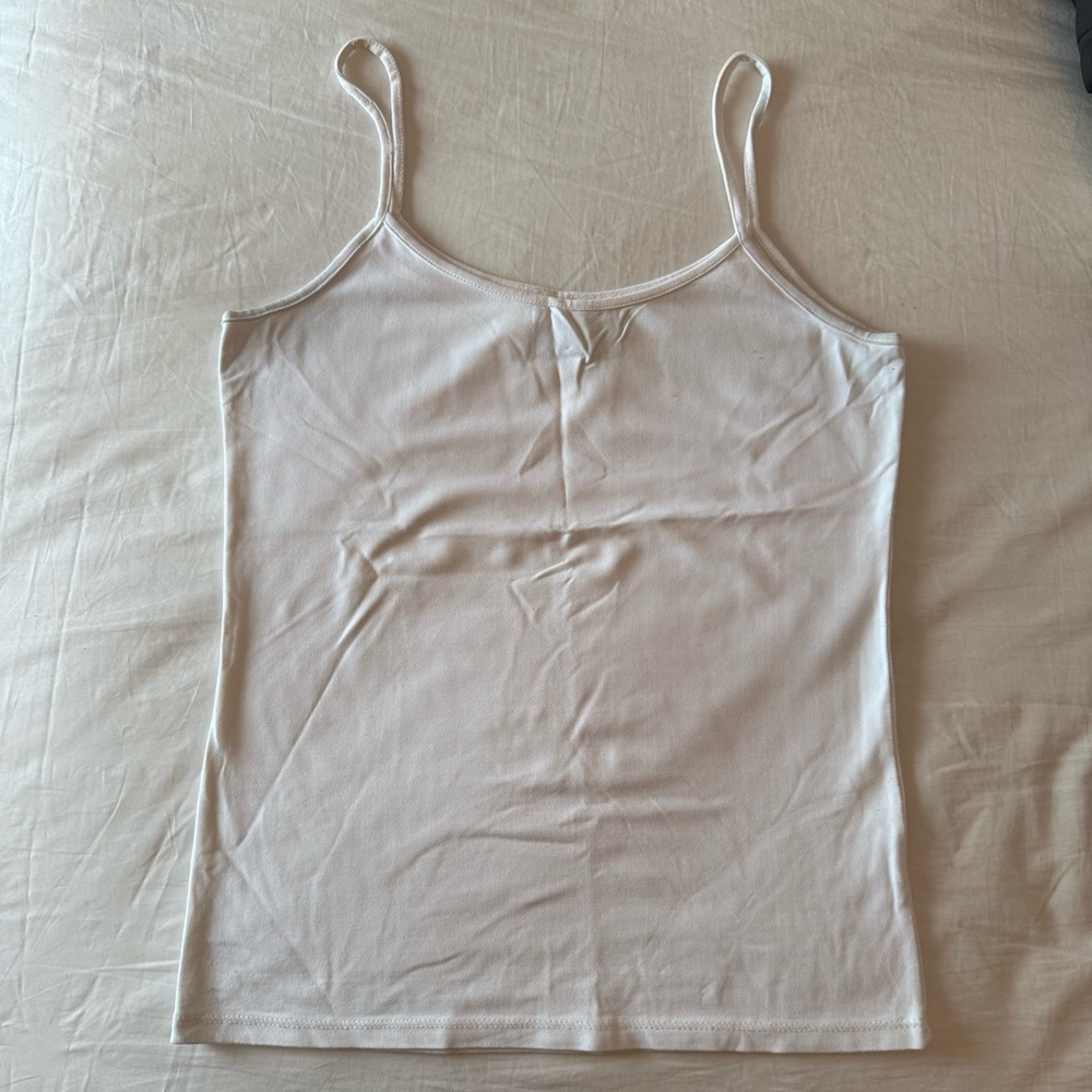 Zara White Fitted Sleeveless Camisole